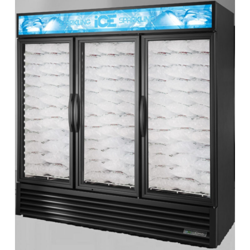 True Refrigeration GDIM-72NT-HC~TSL01 78-Inch 3-Door Glass Ice Merchandiser
