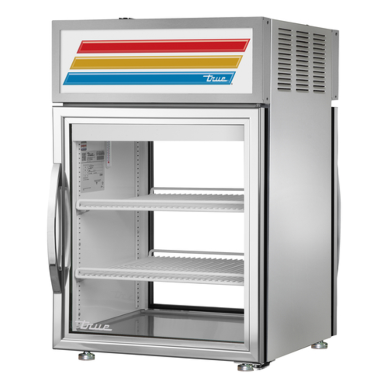 Réfrigérateur de comptoir vitré double-face en acier inoxydable True Refrigeration GDM-05PT-S-HC~FGD01