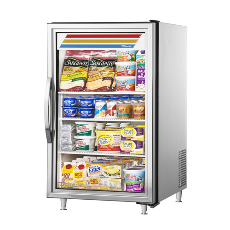 Réfrigérateur commercial True GDM-07-S-HC~FGD01 de 24 pouces avec porte vitrée, à poser sur comptoir