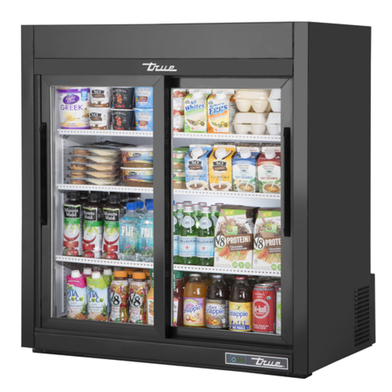 Réfrigérateur de comptoir à porte vitrée True GDM-09-SQ-HC-LD de 36 pouces