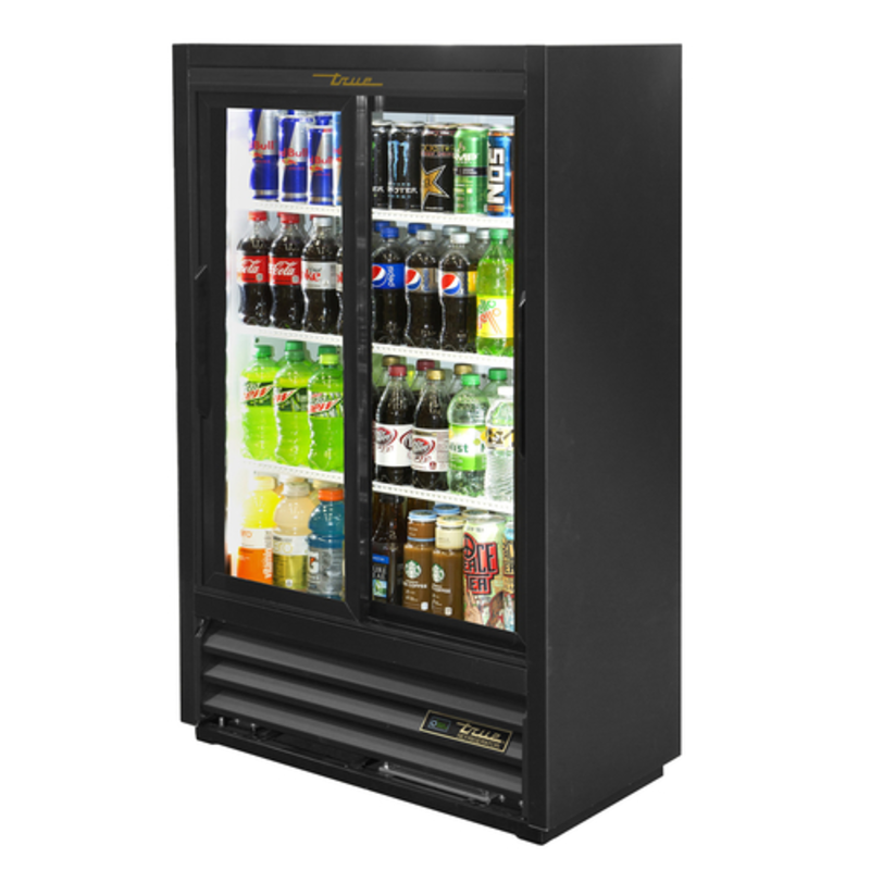 True GDM-33SSL-56-HC-LD 36-Inch Black Glass Door Convenience Store Refrigerator