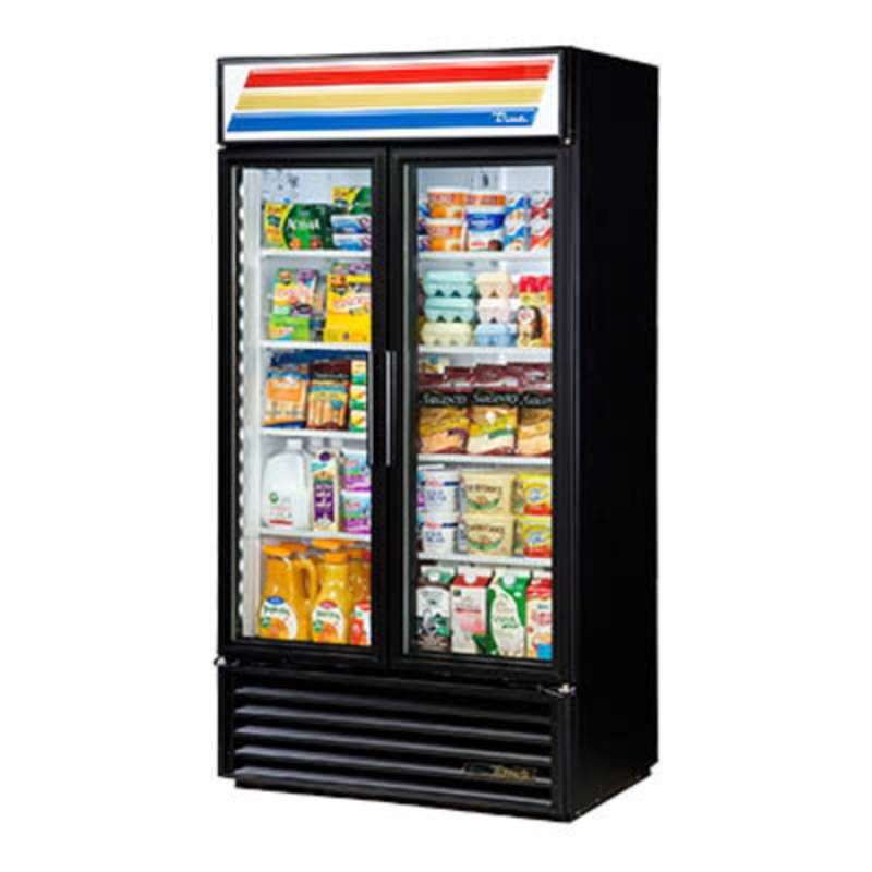 True GDM-35-HC~TSL01 39.5" Two-Door Glass Merchandiser Refrigerator - Black