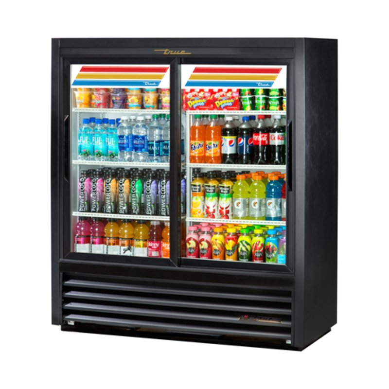 True GDM-41SL-54-HC-LD 47-Inch Black Low-Profile Sliding Glass Door Merchandiser