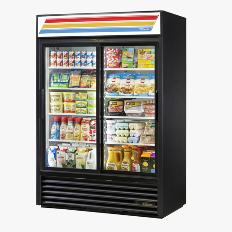 True Refrigeration GDM-47-HC-LD 54-Inch Black Sliding Glass Door Merchandiser