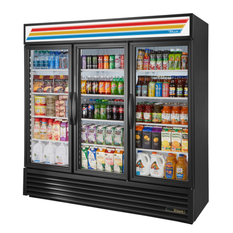 Réfrigérateur de présentation en verre à trois portes True Refrigeration GDM-72-HC~TSL01, 78 pouces