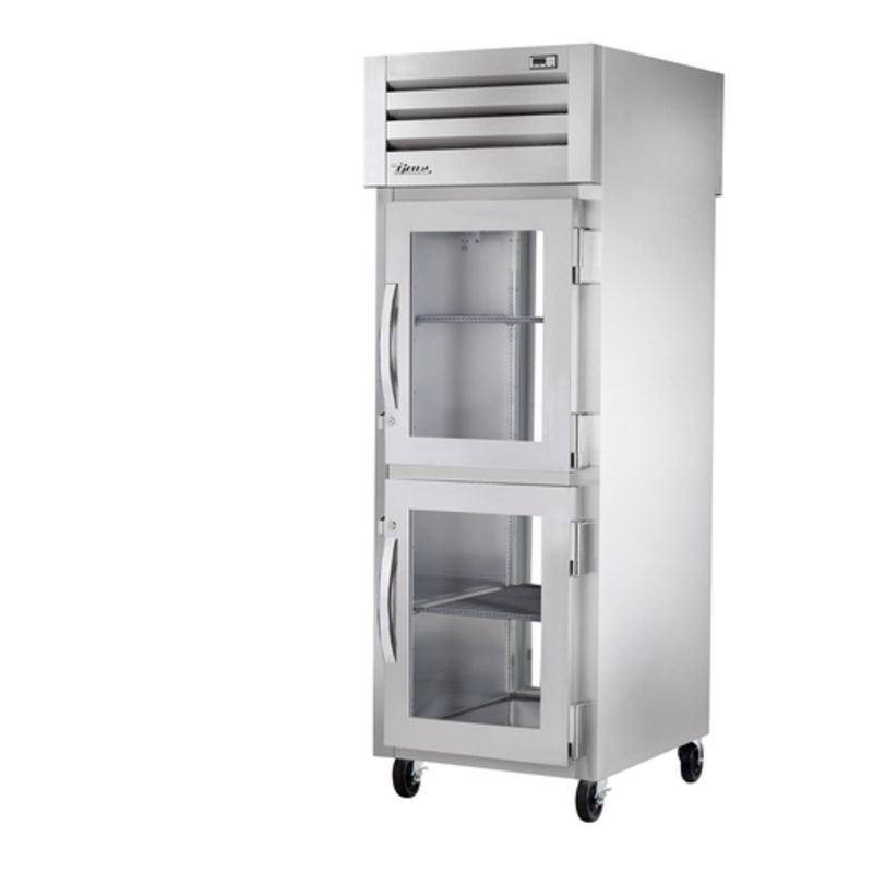 True STG1RPT-2HG-1G-HC 27.5-Inch Single-Section Pass-Thru Refrigerator with Glass Doors