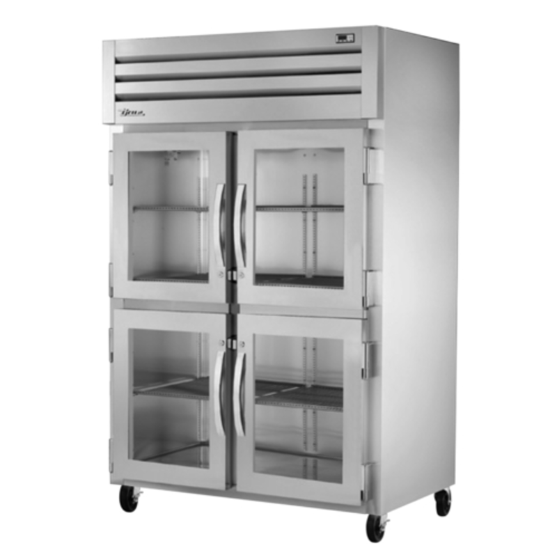 True STG2R-4HG-HC 52.63-Inch Two-Section Glass Half-Door Reach-In Refrigerator