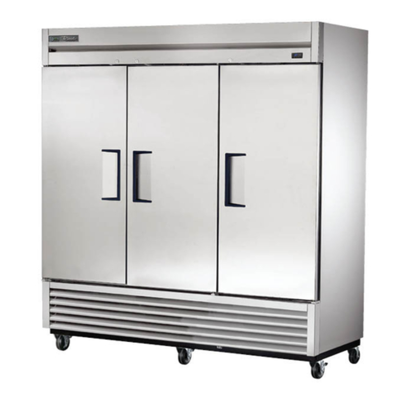 Réfrigérateur commercial à portée de main à trois portes pleines True Refrigeration T-72-HC de 78 pouces