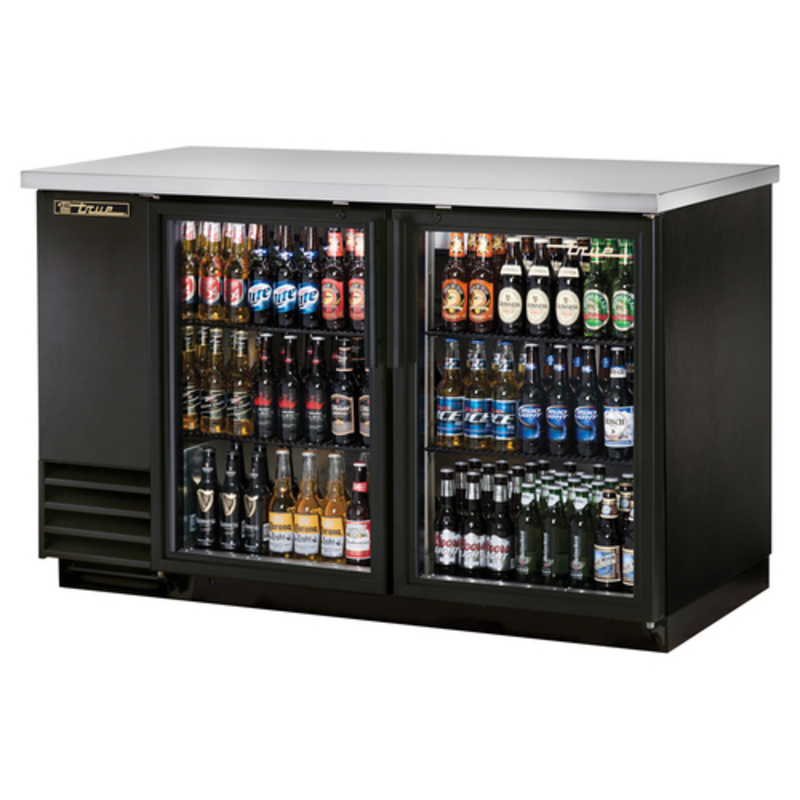 Réfrigérateur de bar arrière à deux sections avec portes vitrées True Refrigeration TBB-2G-HC-LD de 149,5 cm