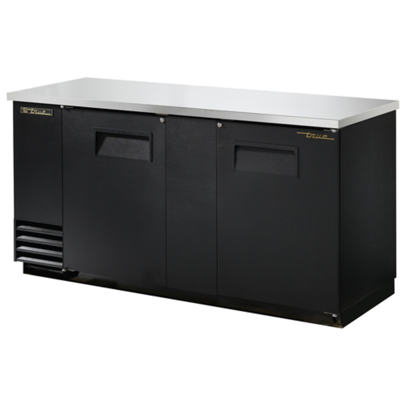 Réfrigérateur arrière de bar True Refrigeration TBB-3-HC à deux portes, 69-1/8 po, noir