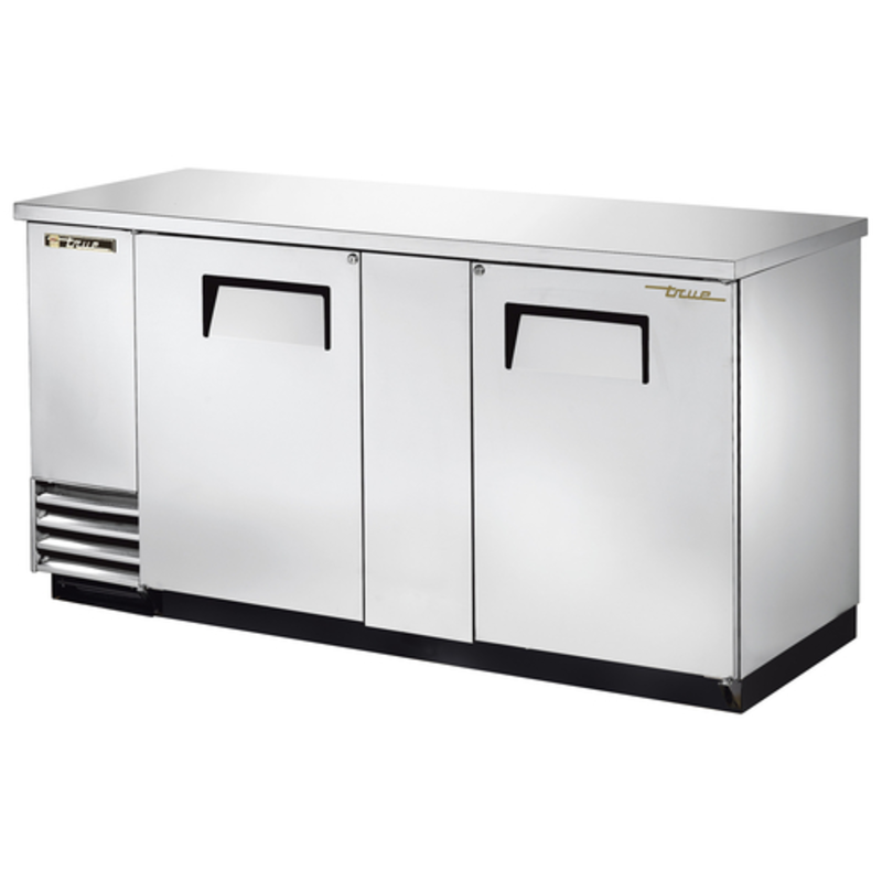 Réfrigérateur arrière de bar True TBB-3-S-HC, 2 portes, en acier inoxydable massif, 175,6 cm