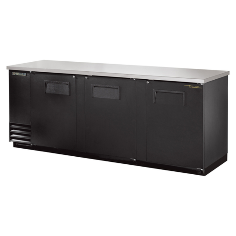 Meuble arrière de bar True Refrigeration TBB-4-HC de 228 cm à trois portes pleines