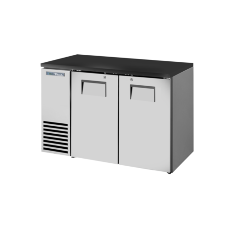 Réfrigérateur arrière de bar True Refrigeration 122 cm en acier inoxydable avec portes pleines - TBB24-48-2S-Z1-BST-S-1