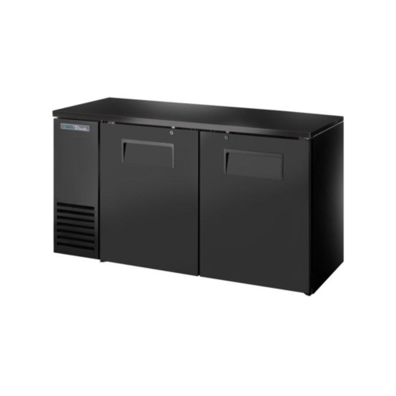 Armoire de bar arrière True Refrigeration TBB24-60-2S-Z1-BST-B-1 avec portes pleines noires de 60 pouces