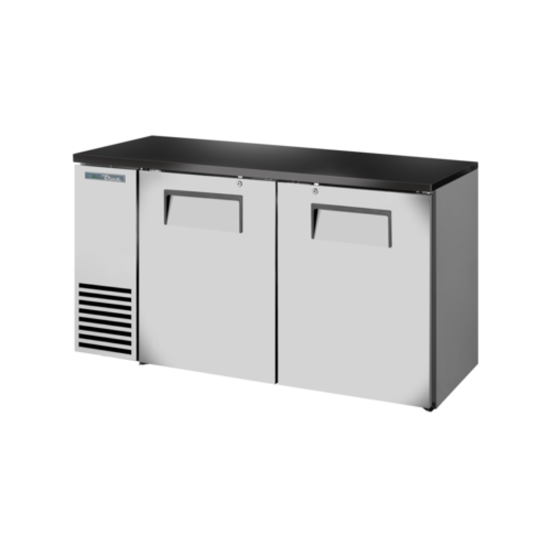 Réfrigérateur de bar arrière True Refrigeration TBB24-60-2S-Z1-BST-S-1 en acier inoxydable, 2 portes, 60-1/8 po