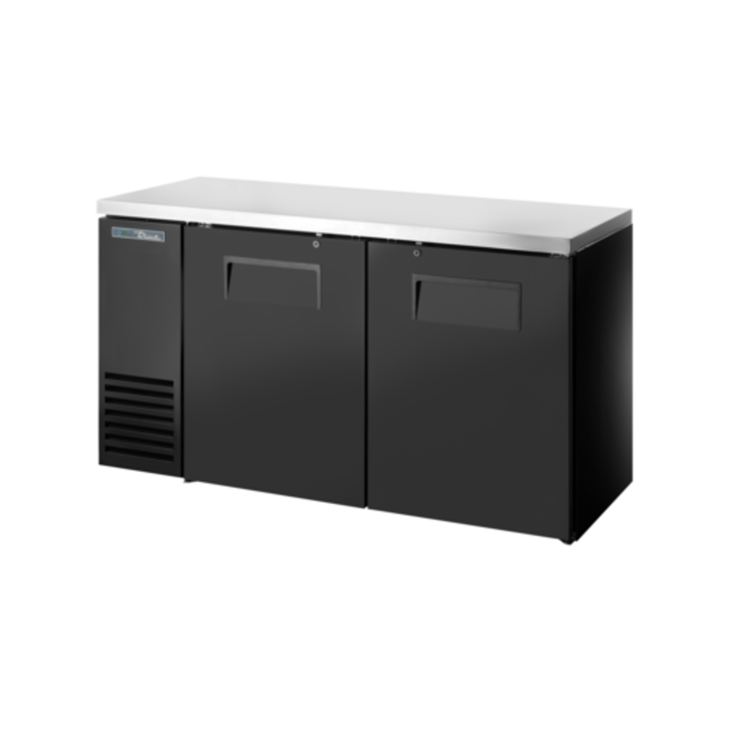 Réfrigérateur de bar arrière commercial True TBB24-60-2S-Z1-SFT-B-1 de 152 cm de profondeur étroite avec portes pleines