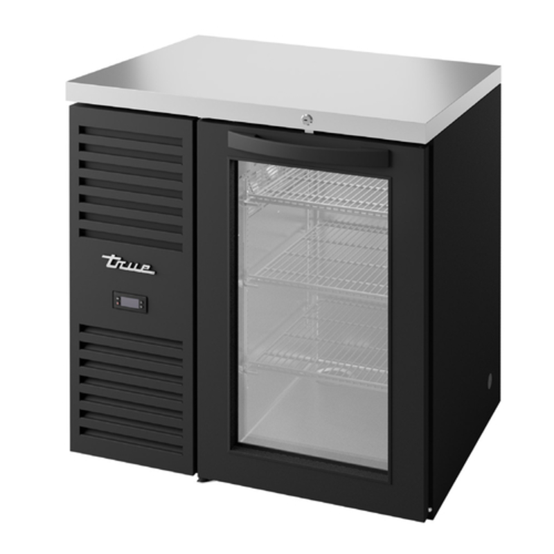 Refroidisseur de bar arrière True Refrigeration TBR32-RISZ1-L-B-G-1 32" avec porte vitrée noire