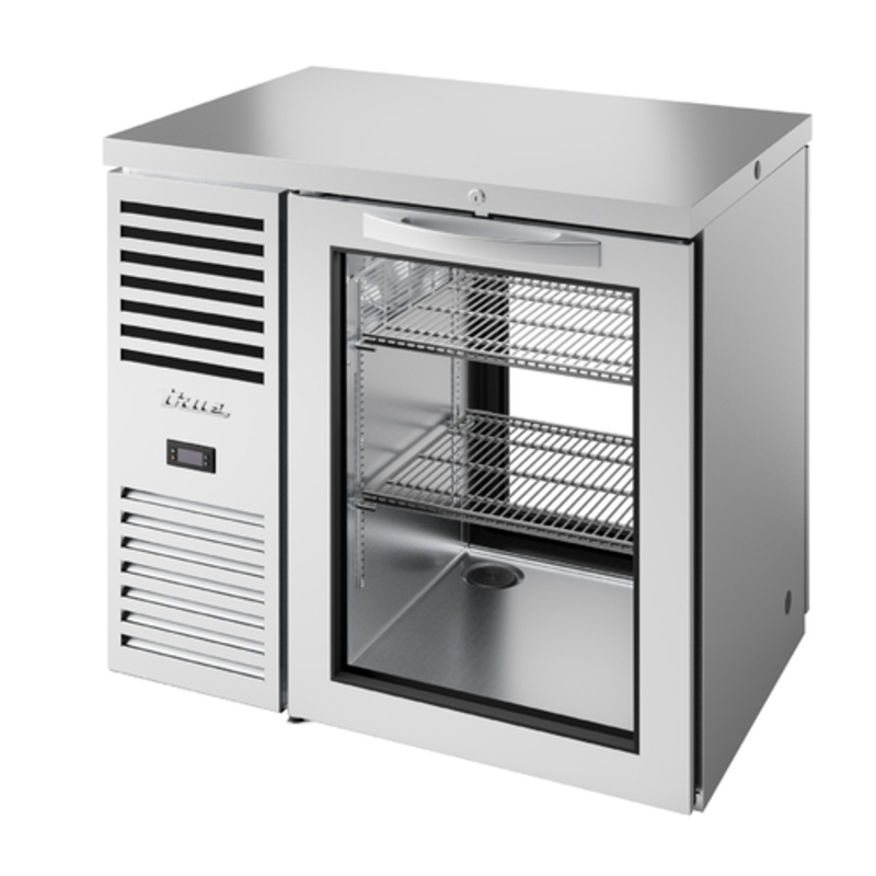 True Refrigeration TBR36-PTSZ1-L-S-G-G-1 36-Inch Glass Door Pass-Through Bar Cooler