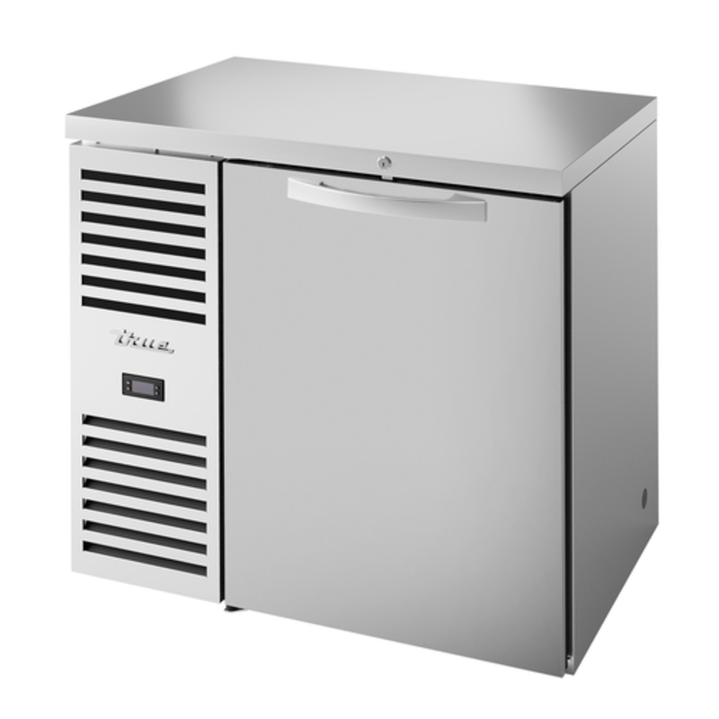 Réfrigérateur arrière de bar True TBR36-RISZ1-L-S-S-1 36 pouces, une zone, porte pleine
