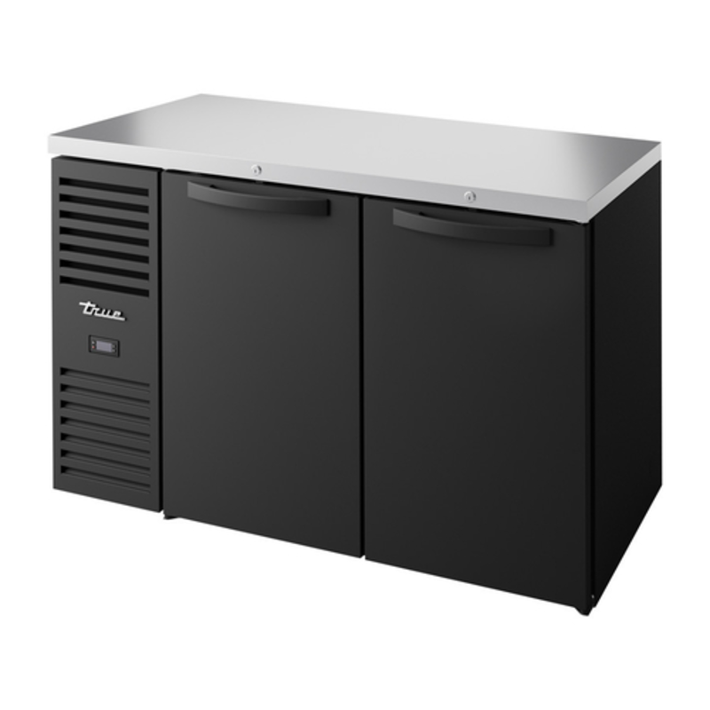 True Refrigeration TBR52-RISZ1-L-B-SS-1 Réfrigérateur de bar arrière commercial 52" - Noir/Inox