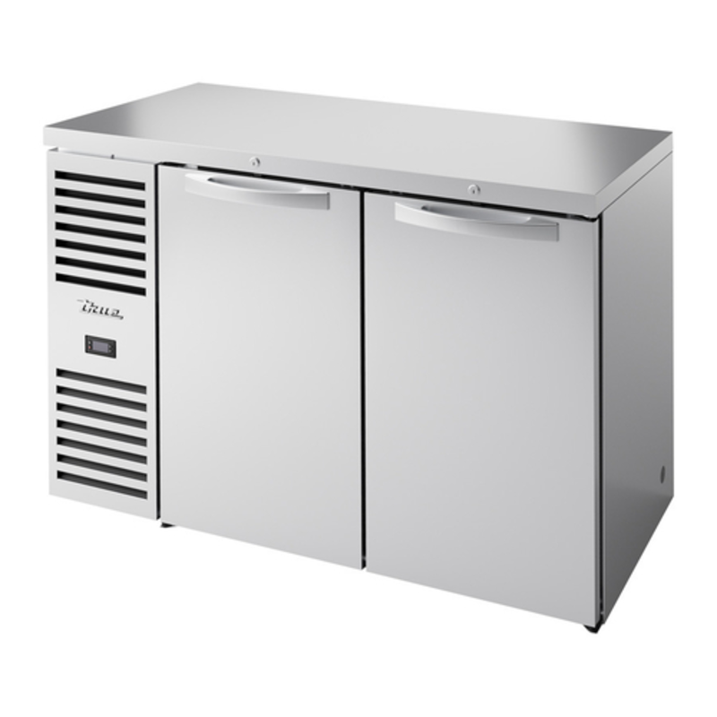 Réfrigérateur arrière de bar True Refrigeration TBR52-RISZ1-L-S-SS-1 52", portes pleines, dos en acier inoxydable