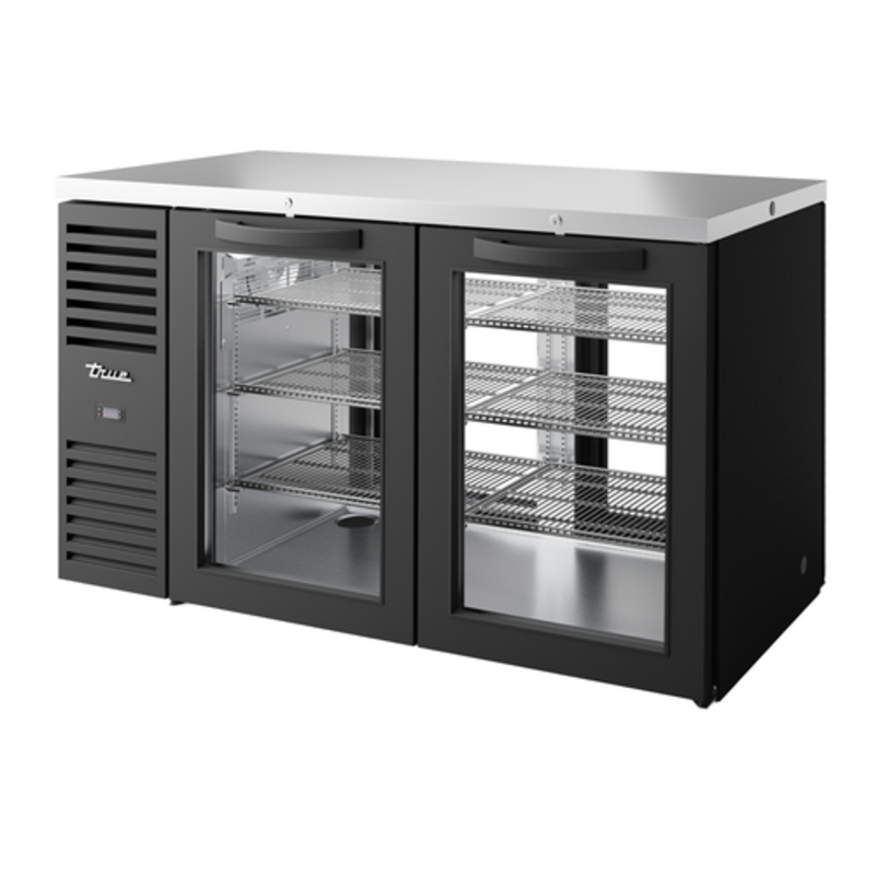 Réfrigérateur de bar arrière True TBR60-PTSZ1-L-B-GG-GG-1 avec portes vitrées traversantes de 152 cm