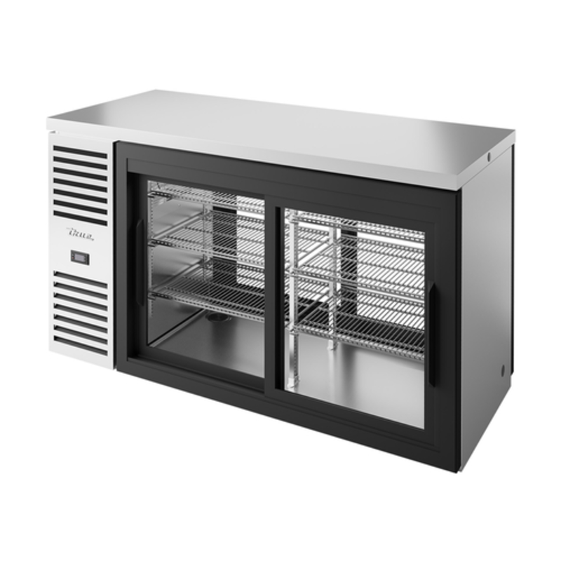 True TBR60-PTSZ1-L-S-11-11-1 Armoire arrière de bar réfrigérée traversante en acier inoxydable de 60 pouces