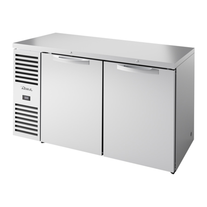 Réfrigérateur de bar arrière True Refrigeration TBR60-RISZ1-L-S-SS-1, 152 cm, homologué extérieur, 2 portes pleines