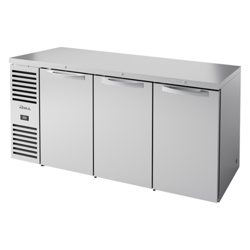 True Refrigeration TBR72-RISZ1-L-S-SSS-1 72-Inch Stainless Steel Solid Door Back Bar Refrigerator