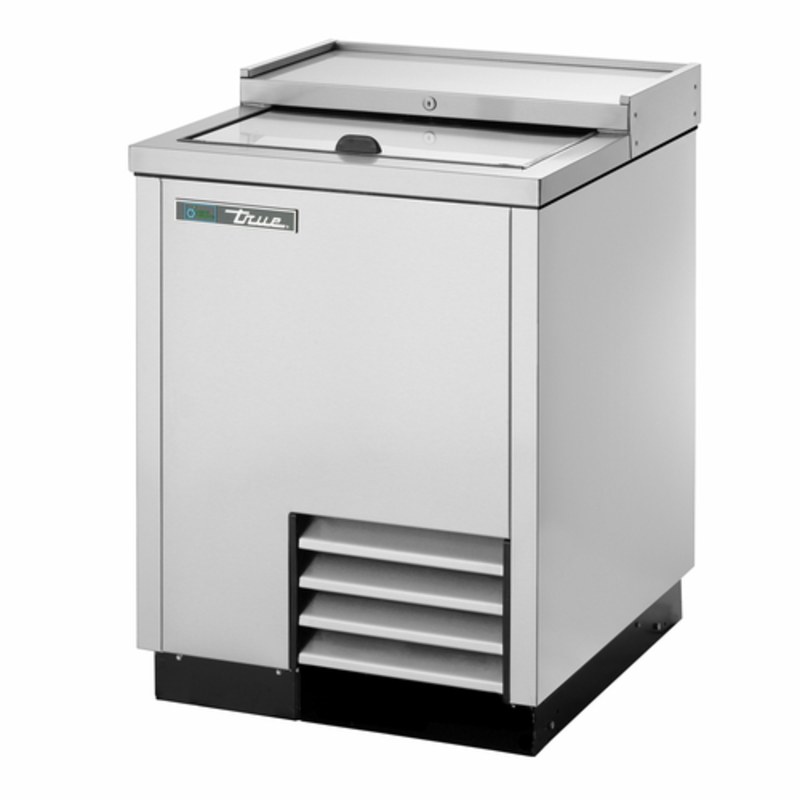 Refroidisseur de bouteilles à couvercle coulissant True Refrigeration TD-24-7-S-HC, 24,5 pouces, acier inoxydable