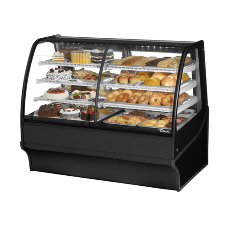 Vitrine de boulangerie et de charcuterie True TDM-DZ-59-GE/GE-B-W à double zone de 59 pouces