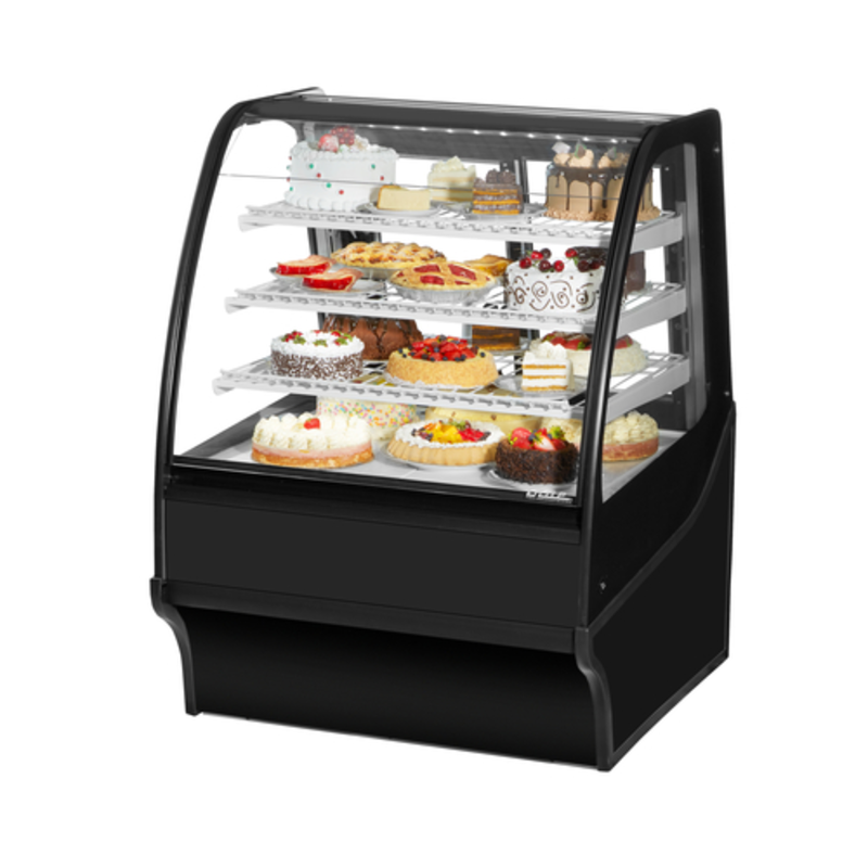 Vitrine réfrigérée de boulangerie à verre courbé True Refrigeration TDM-R-36-GE/GE-S-S de 36,25 pouces
