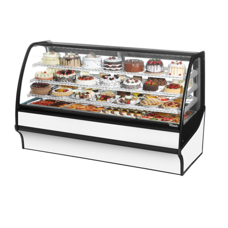 Vitrine de boulangerie réfrigérée à verre bombé True de 77,25 pouces TDM-R-77-GE/GE-W-W