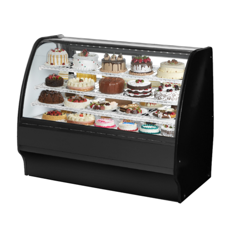 Vitrine réfrigérée de boulangerie True TGM-R-59-SC/SC-S-W en acier inoxydable avec verre courbé de 59-1/4 po