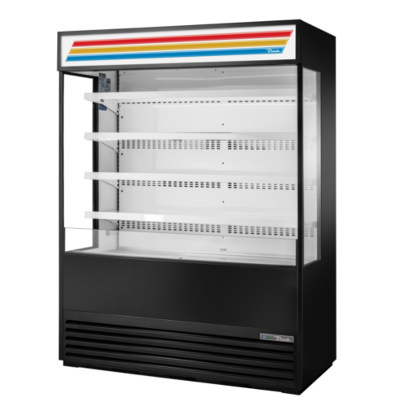 True TOAM-60GS-HC~TSL01 Présentoir vertical à rideau d'air de 60 pouces avec parois en verre