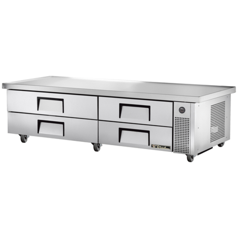Base de chef réfrigérée commerciale True TRCB-82-86-HC 86-1/4 po à quatre tiroirs