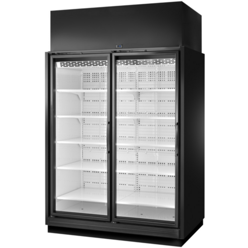 True Refrigeration TRM2L-NY-BLK-WHT-1BLKLL-4 67.38-Inch Two-Door Glass Merchandiser Freezer