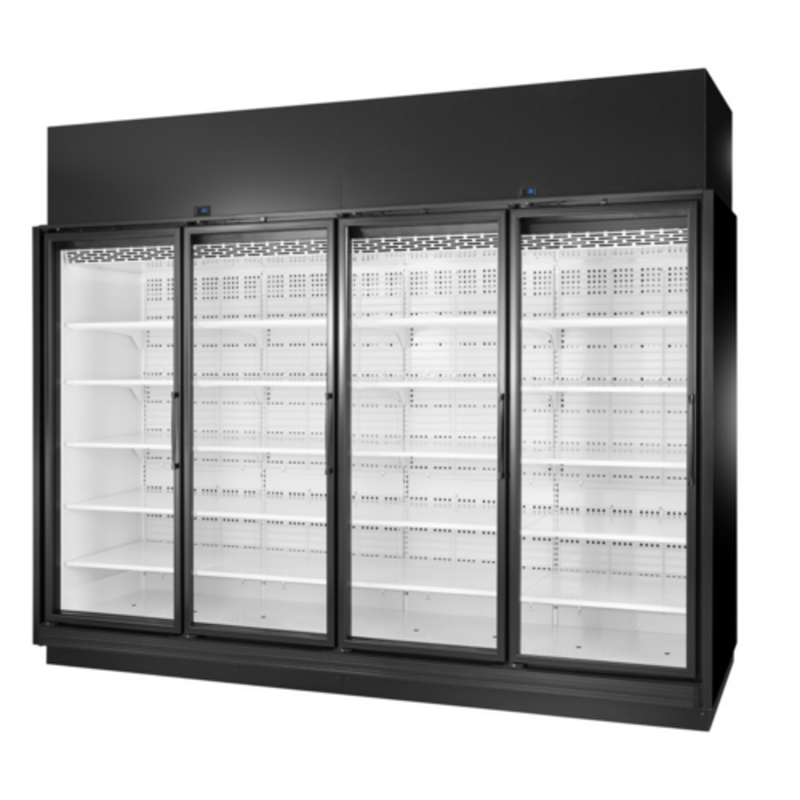 True Refrigeration TRM4L-NY-BLK-WHT-1BLKRRRR-4 154.4 cu. ft. Glass Door Display Freezer