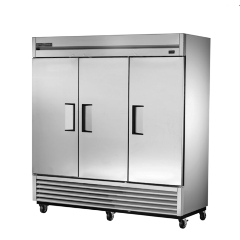 Réfrigérateur vertical en acier inoxydable massif True TS-72-HC à 3 portes de 198,45 cm