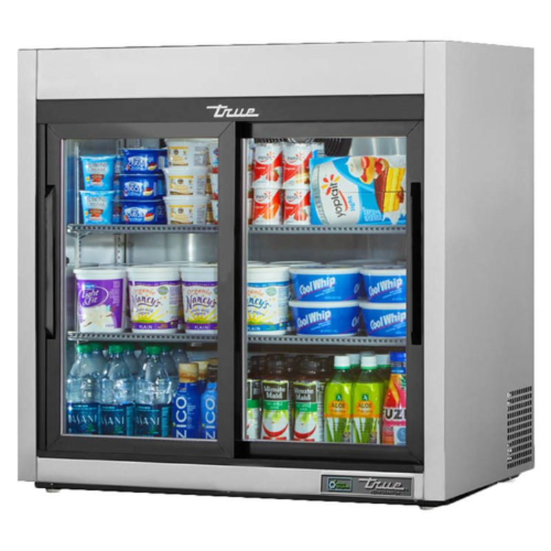 Vitrine réfrigérée de comptoir True TSD-09G-HC-LD de 36 pouces avec portes coulissantes en verre