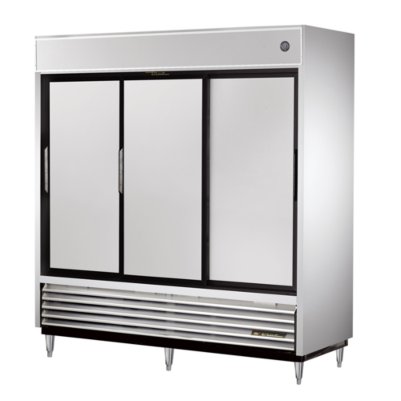 Réfrigérateur commercial True TSD-69-HC à portes coulissantes pleines, 78 pouces