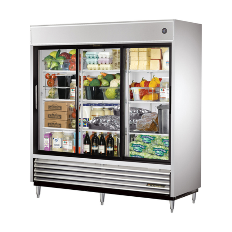 True TSD-69G-HC-LD 78-Inch Three-Door Sliding Glass Commercial Refrigerator