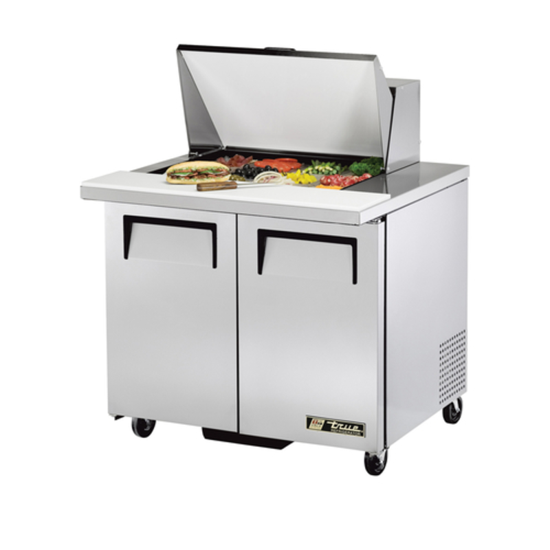Table de préparation de sandwiches réfrigérée True TSSU-36-12M-B-HC Mega Top de 36 pouces