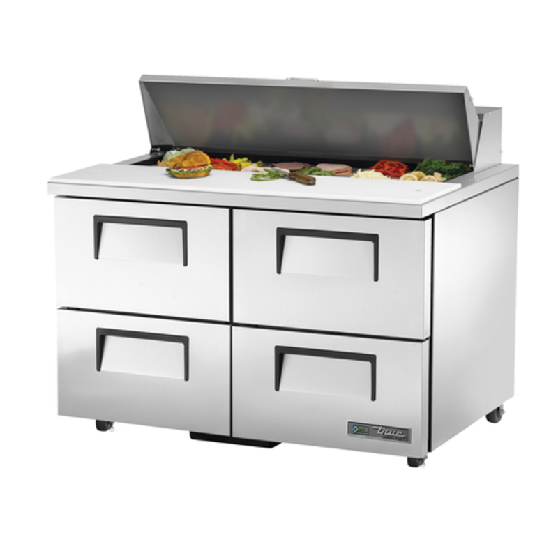 Table de préparation sandwichs et salades True TSSU-48-12D-4-HC, 48 pouces, 4 tiroirs