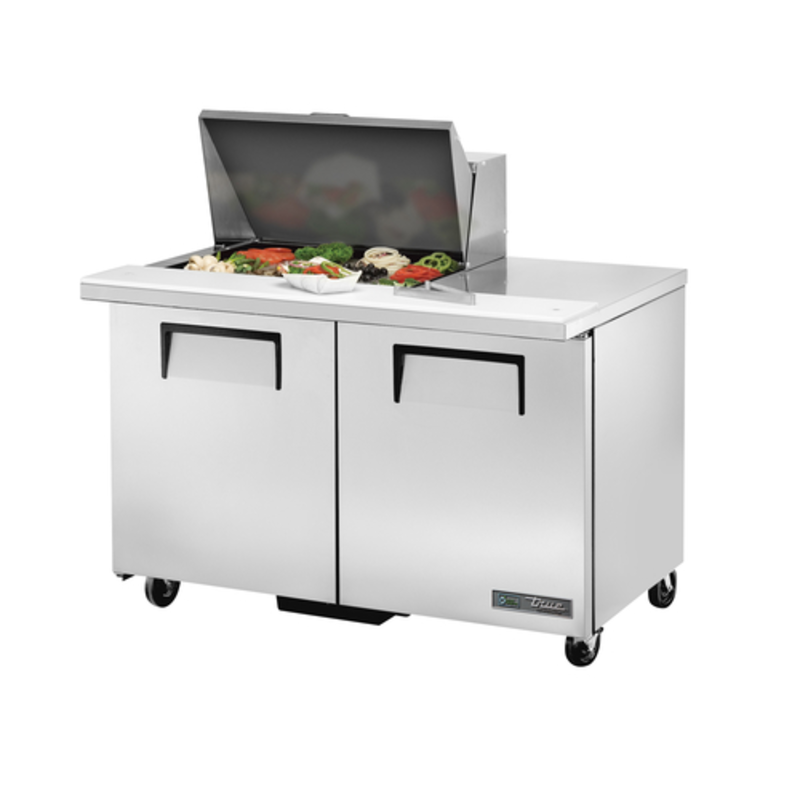 Table de préparation réfrigérée commerciale True TSSU-48-12M-B-HC Mega Top de 48 pouces pour salades et sandwichs