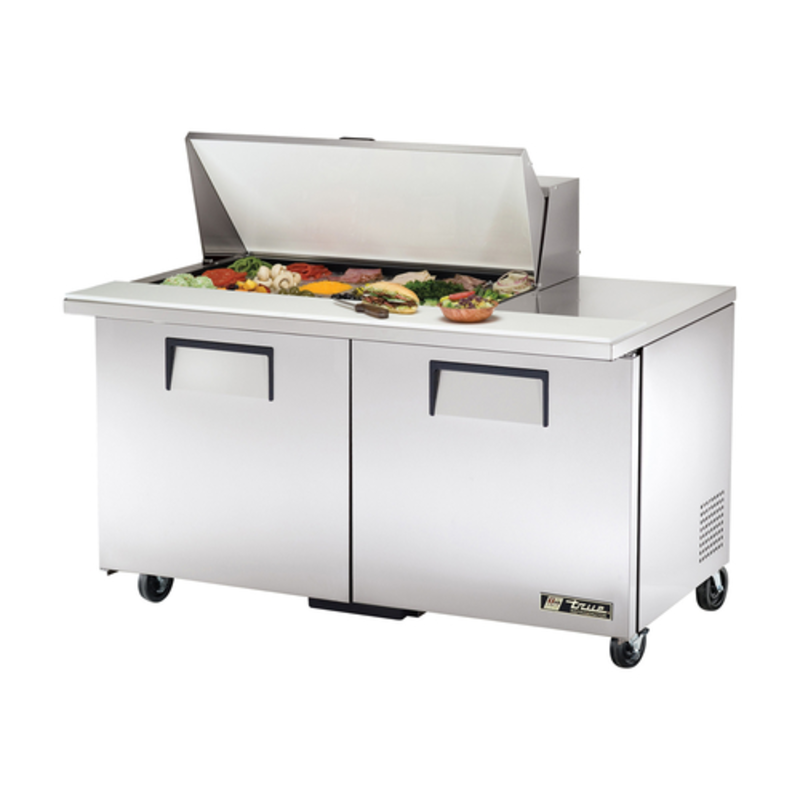 Table de préparation pour sandwichs et salades True TSSU-60-18M-B-HC, 60 pouces, avec meuble supérieur surdimensionné