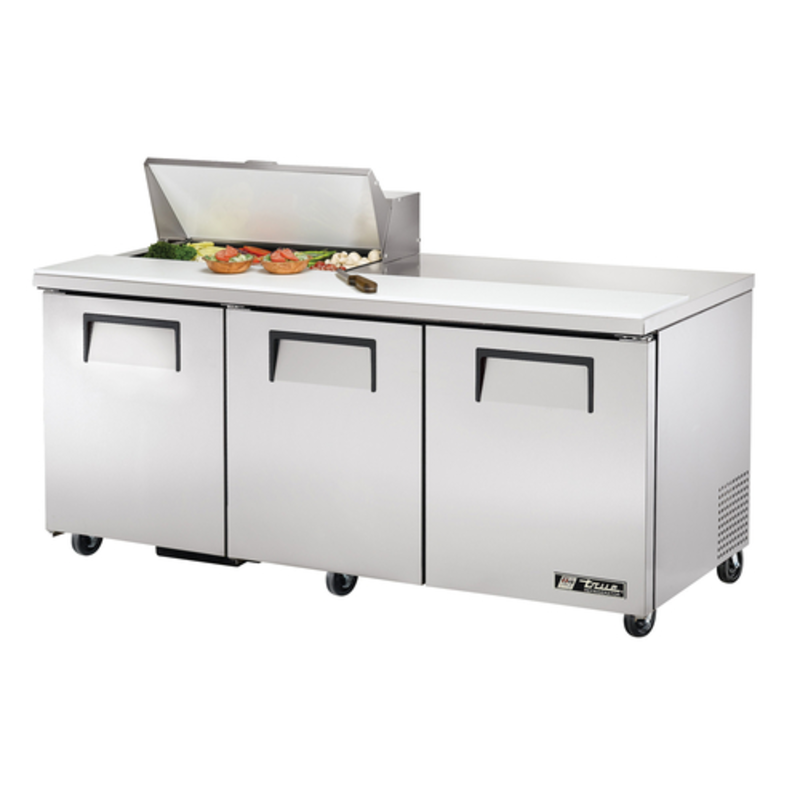 Table de préparation sandwiches et salades True Refrigeration TSSU-72-08-HC 3 portes de 183 cm