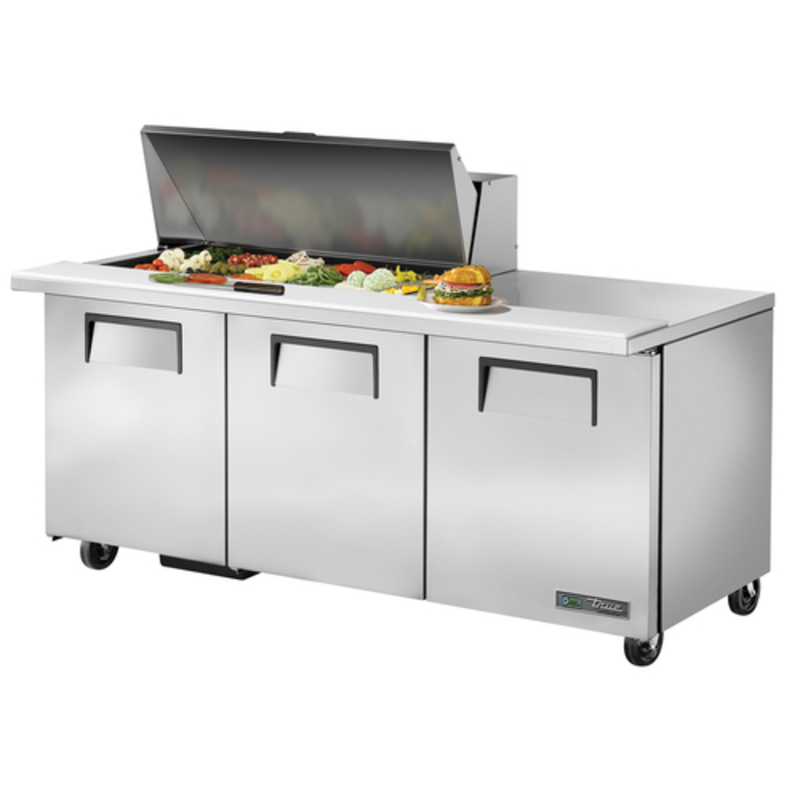 Table de préparation de sandwichs et de salades True TSSU-72-18M-B-HC, 72 pouces, Mega Top
