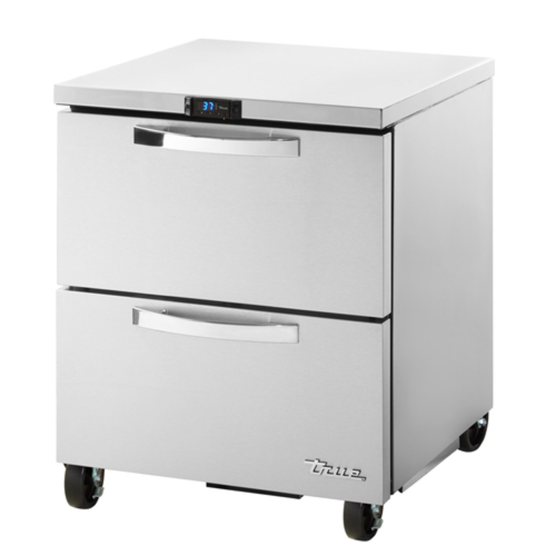 Réfrigérateur de comptoir True TUC-27D-2-HC~SPEC3 en acier inoxydable de 27 pouces à 2 tiroirs