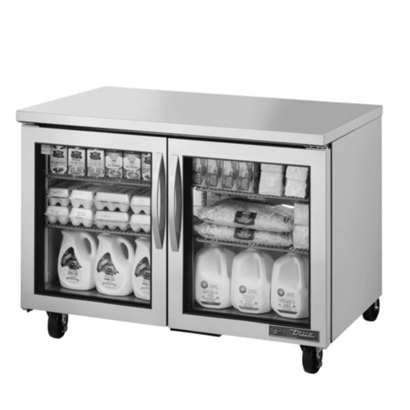 Réfrigérateur de comptoir commercial à porte vitrée True 48 pouces TUC-48G-HC~FGD01